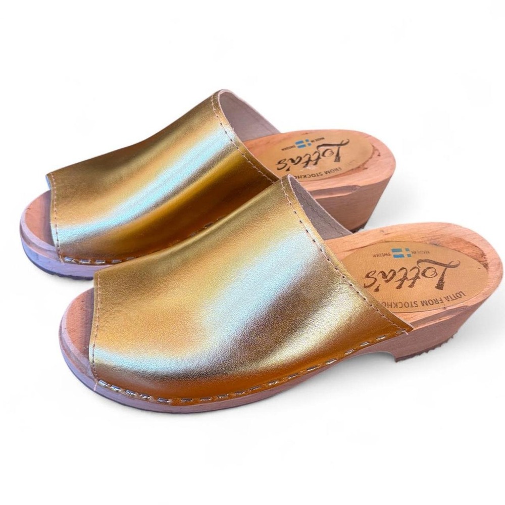 Lotta From Stockholm Berit Classic Clog Sandal in Gold